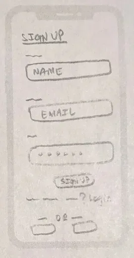 Sign up paper sketch