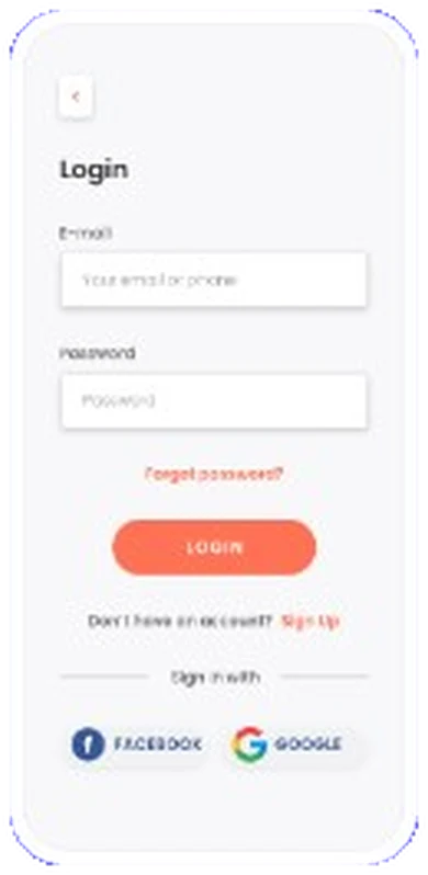 Login high-fidelity screen