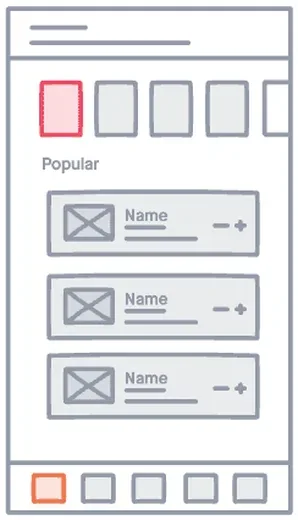 Home wireframe
